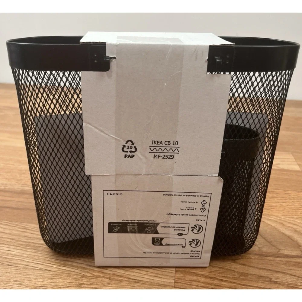 Ikea Skadis 3 Pack Storage Baskets in Black, Hangs on Skadis Pegboard System NEW